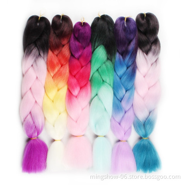 24"Women Ombre Two Tone Jumbo Twist Braids Synthetic Hair Braiding Extension